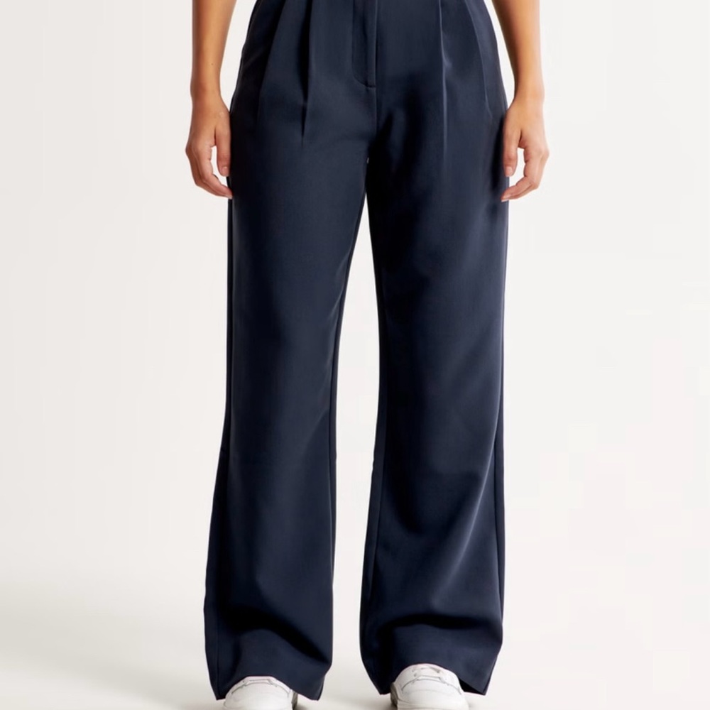 Curve Love Ambercrombie Sloane Tailored Wide Leg Pant Navy 35/20 short